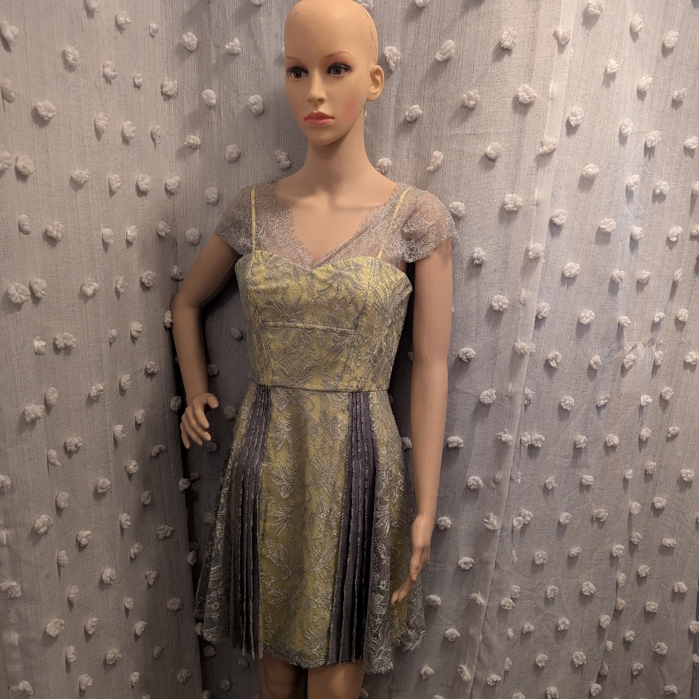 NEW BCBGMAXAZRIA LOV CAPSLEEVES LACE COCKTAIL DRESS Size 2 E6